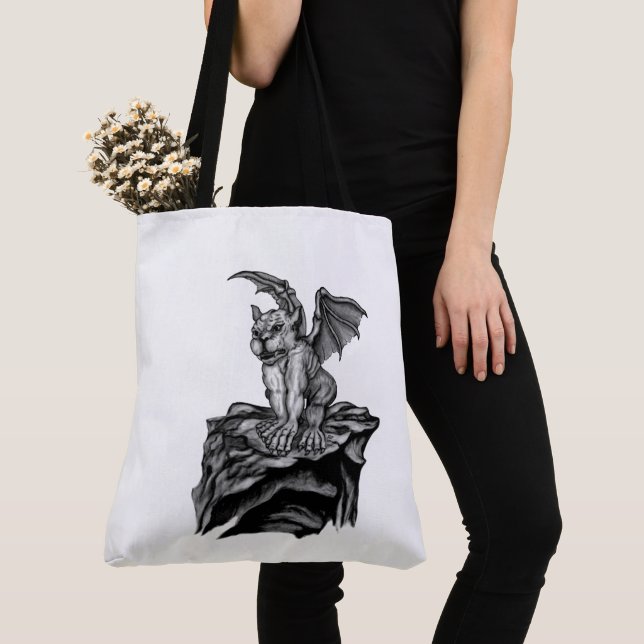 Little Golem Gargoyle Tote Bag (Close Up)