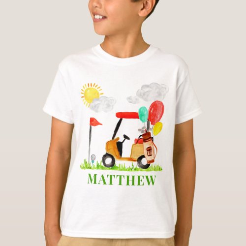 Little Golf Cart Balloons Pro Par_tee Birthday T_Shirt