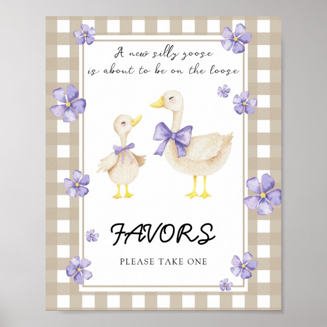 Little Goose Baby shower Favors Poster (Front)