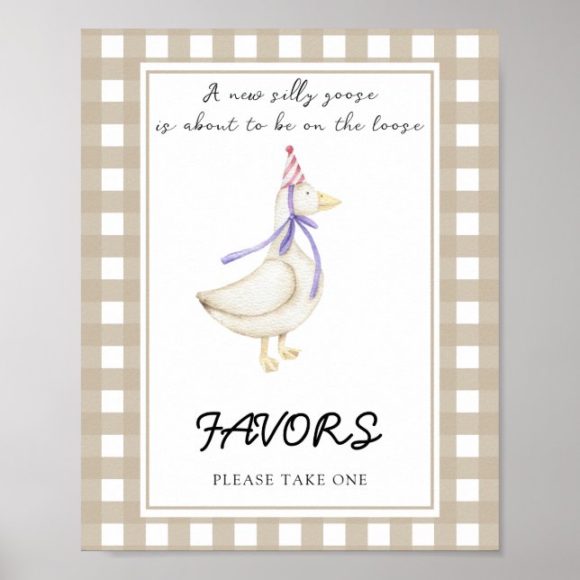 Little Goose Baby shower Favors Poster (Front)