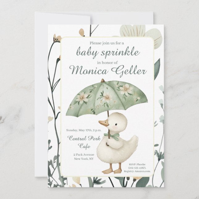 Little Goose Baby Sprinkle Invitation (Front)