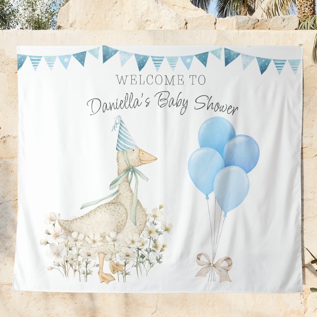 Little Goose Boy Baby Shower  Tapestry (Creator Uploaded)