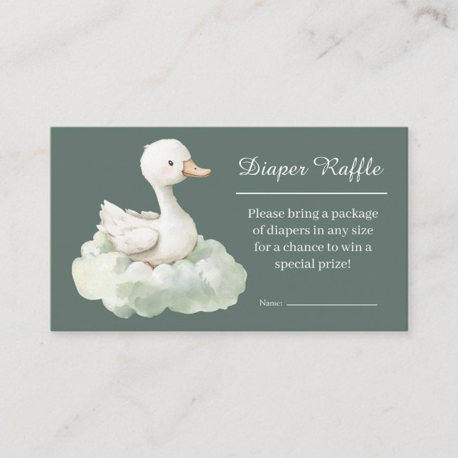 Little Goose Diaper Raffle Card Goose Baby Shower (Front)