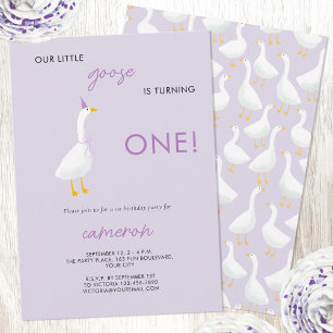 Little Goose First 1st Birthday Party Invitation