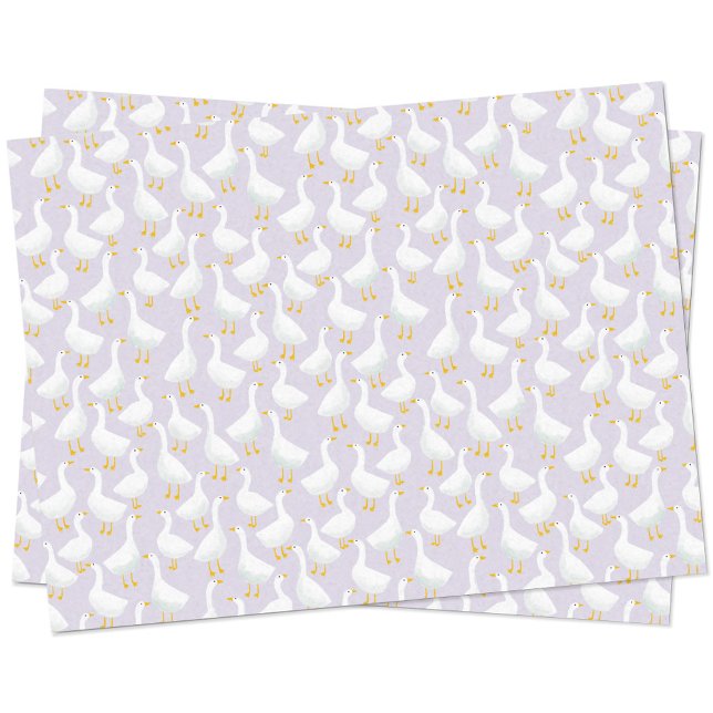 Little Goose Geese Lilac Purple Tissue Paper (Goose pattern geese pastel lilac purple tissue paper)