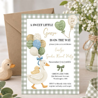 Little Goose Gender Reveal Party Invitation 