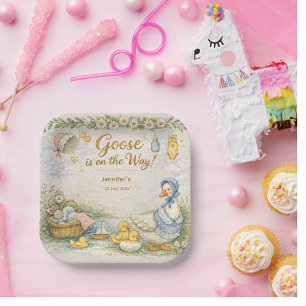 little goose is on the way  paper plates