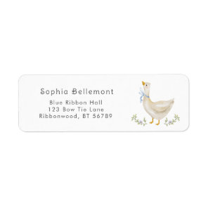 Little Goose Watercolor baby shower Return Address Label