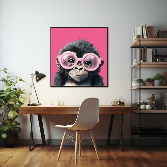 Little Gorilla with Pink Glasses Poster (Creator Uploaded)