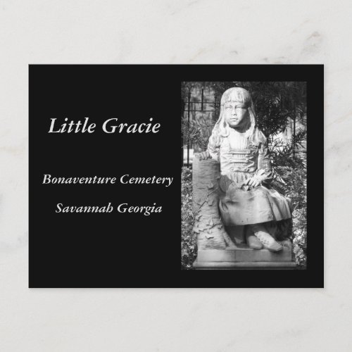 Little Gracie in Bonaventure Cemetery Postcard