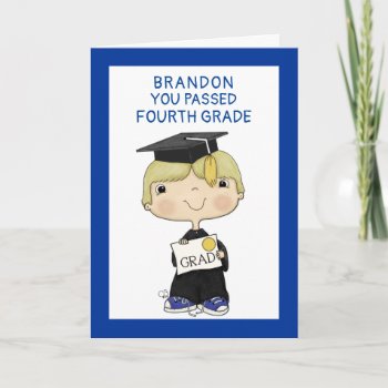 Little Graduate Boy Blond Hair Card by creationhrt at Zazzle