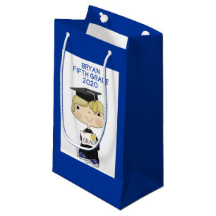 Little Graduate Boy Blond Hair Small Gift Bag