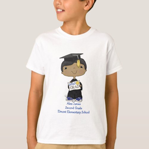 Little Graduate Boy Dark Skin T_Shirt