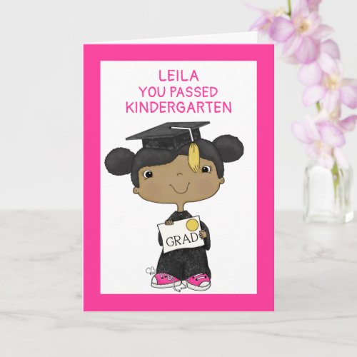 Little Graduate Girl Dark Skin Card