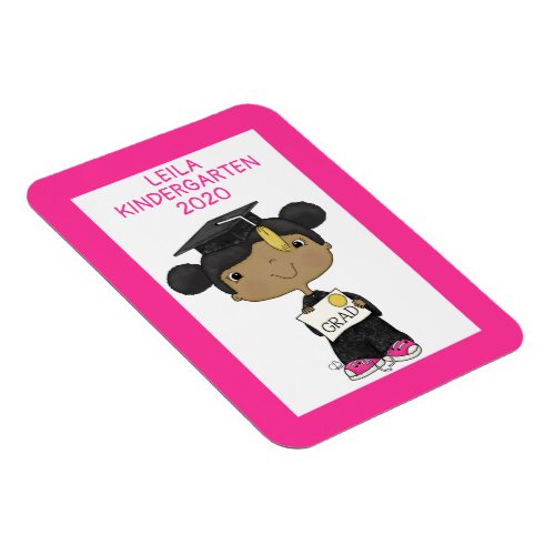 Little Graduate Girl Dark Skin Magnet