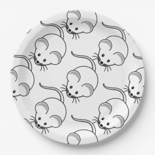 Little graphic mouse pattern paper plates