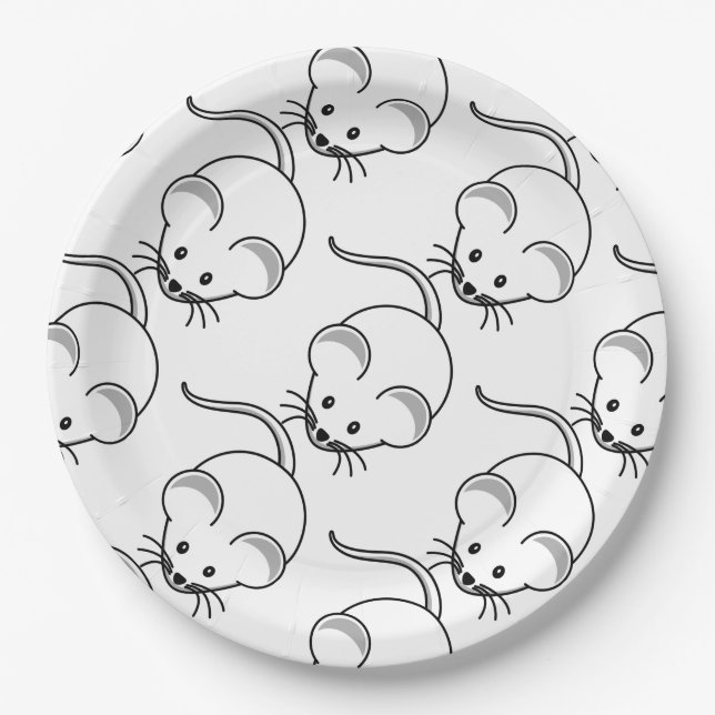 Little graphic mouse pattern paper plates (Front)