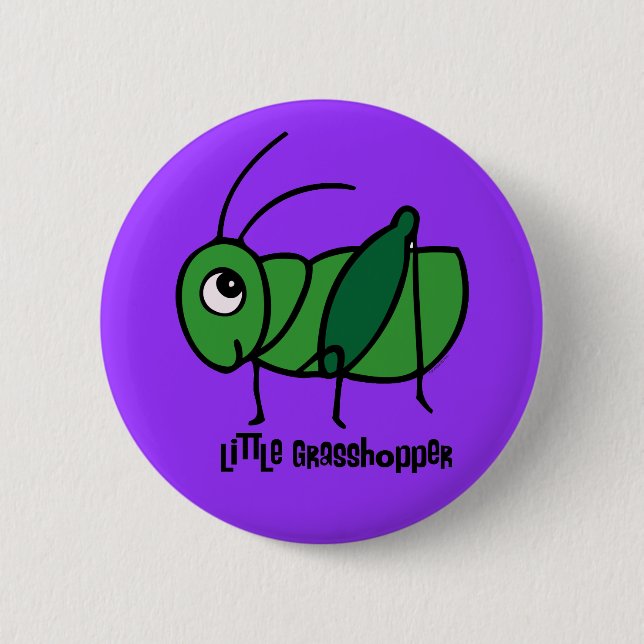 Little Grasshopper Pinback Button (Front)
