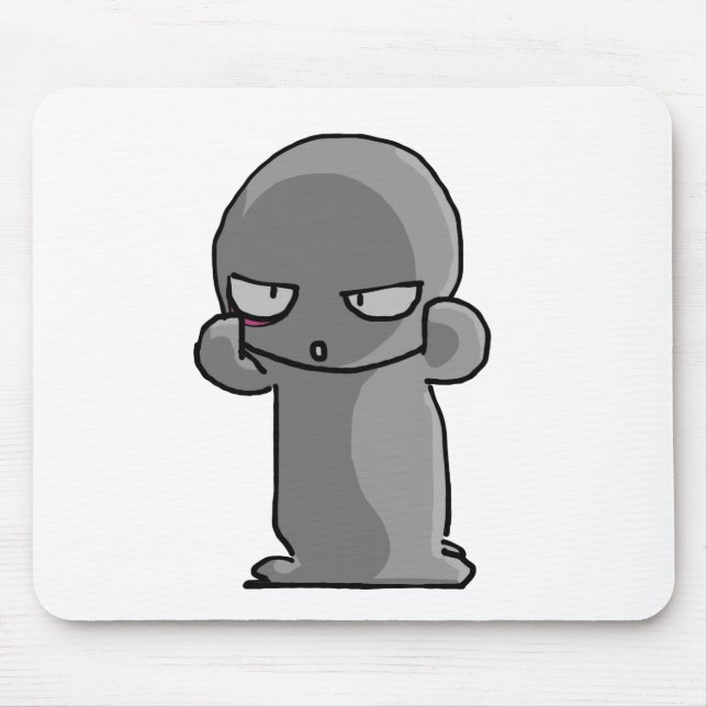 Little Gray Baby wry face Mouse Pad (Front)