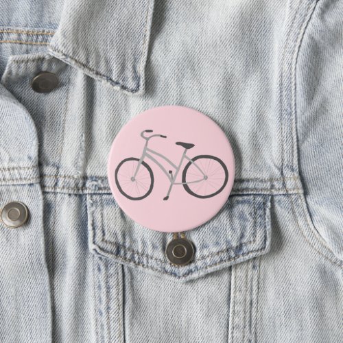 Little Gray Bicycle illustration art Button