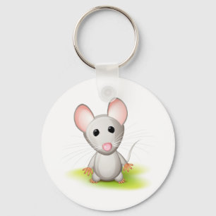 Little gray mouse keychain