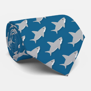 Little Gray Shark Cartoon Novelty Neck Tie