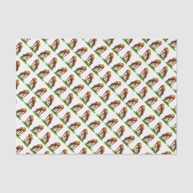 Little Grazing Horse Foal Tissue Paper (Front)