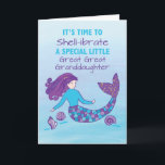 Little Great Great Granddaughter Birthday Mermaid Card<br><div class="desc">Greet a dear great great granddaughter in a fun way once she celebrates a birthday soon. This fun and colorful card will help you do that. She is sure to enjoy this card once she gets this from you. Grab a copy of this today!</div>