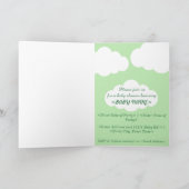Little Green Angel on the Way Baby Shower Card (Inside)