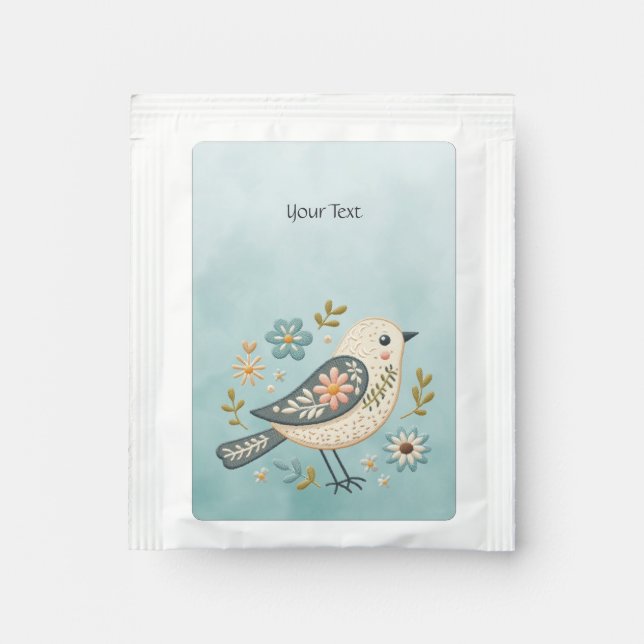 Little Green Bird Floral Tea Bag Drink Mix (Front)