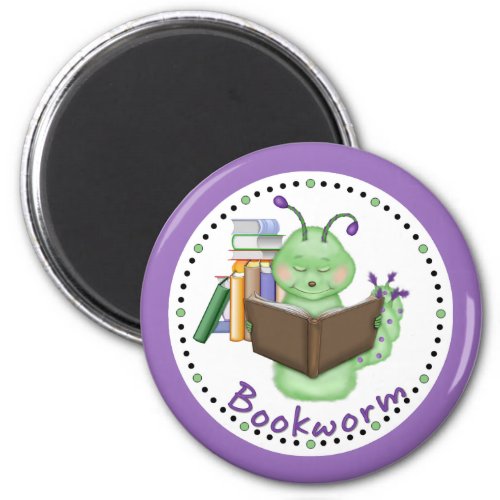 Little Green Bookworm Magnet