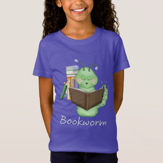 Little Green Bookworm T-Shirt (Front)