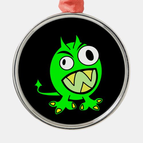 Little Green Devil Metal Ornament