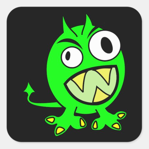 Little Green Devil Square Sticker