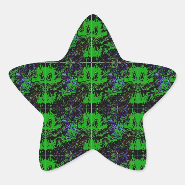 Little green Devil Star Sticker (Front)