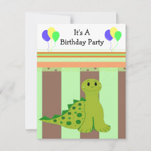 Little Green Dinosaur Party Invitaiton Invitation