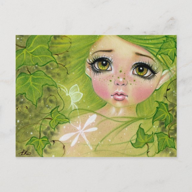 Little green fairy postcard (Front)
