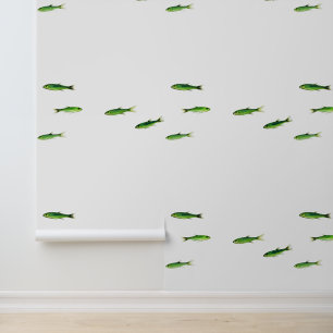 Little Green Fish Nautical Wallpaper