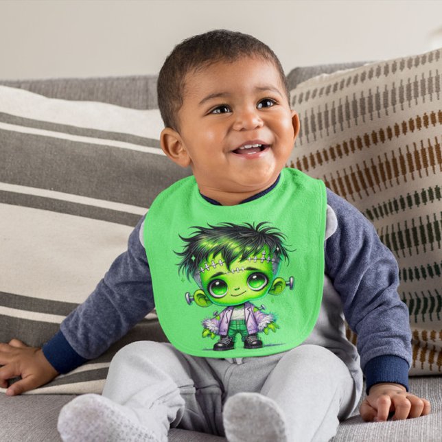 Little Green Frankenstein  Baby Bib (Creator Uploaded)