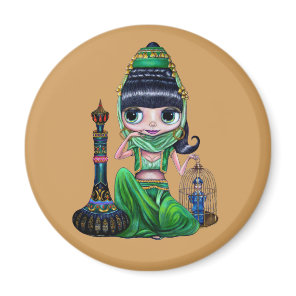 Little Green Genie Belly Dancer Girl Magnet