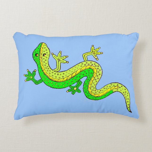 little green lizard accent pillow (Front)