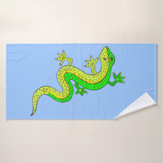 little green lizard bath towel set