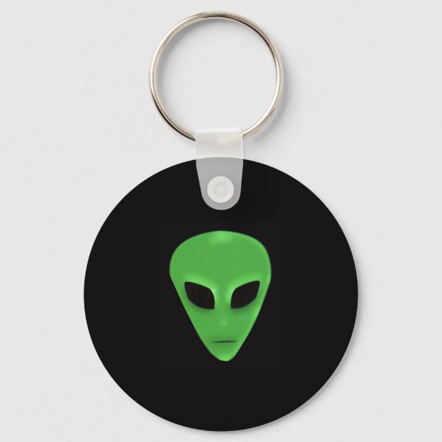 Little Green Man Alien Face Keychain (Front)