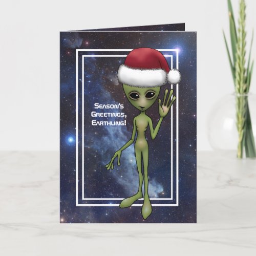 Little Green Man Alien Space Holiday Christmas