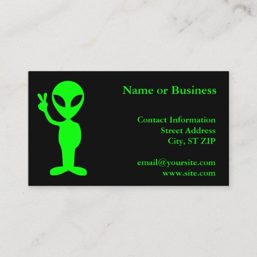 Customizable Little Green Man Business Card
