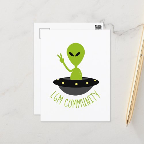 Little Green Men LGM Community Extraterrestrial Postcard