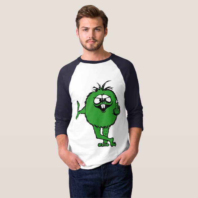 little green middle finger guy T-shirt | Zazzle