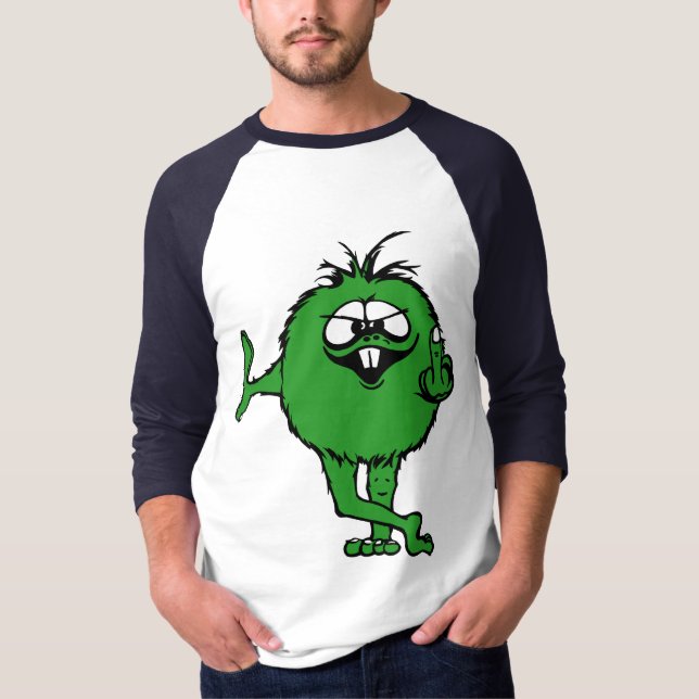 little green middle finger guy T-shirt (Front)