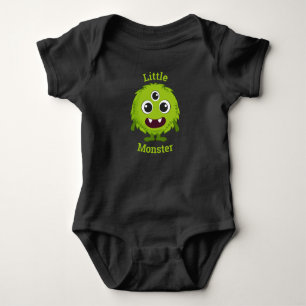 Little Green Monster Cool Dude Baby Bodysuit