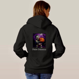Little Green Monster & Pumpkin Friend  Hoodie